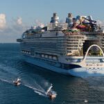 A tripulação real do Caribe Cames Dield depois de navegar enquanto navegava das Bahamas