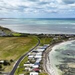 Cidade da cidade de Beachsy australia é baseada no mapa quando as pessoas carregadas com suas informações quando suas casas serão dadas no mar