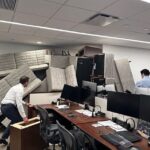 Moment terrified Blackstone staff desperately build make-shift barricades over doors to their Manhattan offices to stop gunman entering