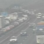 M62 Live Traffic Group: FRUS no estágio do Reino Unido com o atraso em duas horas após um incêndio de caminhão