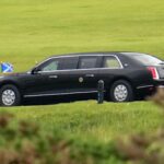 Golfe Buggy: um gato de armadura claro seguindo Trump em torno da Escócia