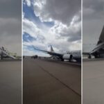 Os pilotos vêm de voo após o incêndio