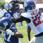 Em New York Giants Camp: dor e sons desde o dia 4
