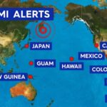 Os países fornecidos no tsunami cresceram um terremoto em um terremoto russo