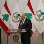 O presidente do Aoun do Líbano recebe o Hezbollah para o mamífero