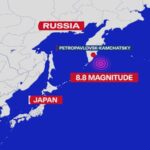 Aviso de tsunami após ser colocado devido a terremotos